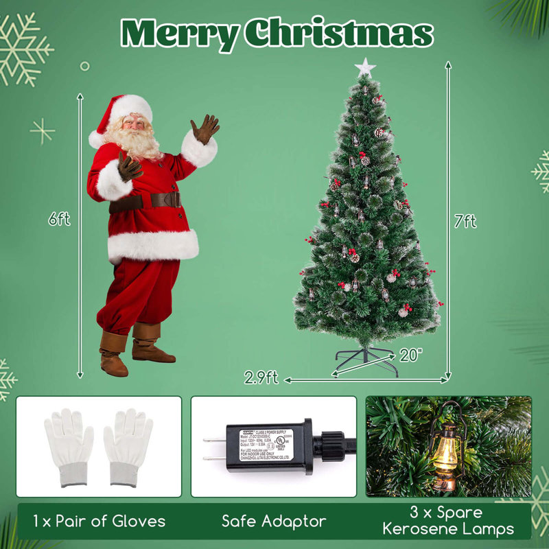 Arbre de Noël artificiel avec 8 modes d'éclairage, 7'