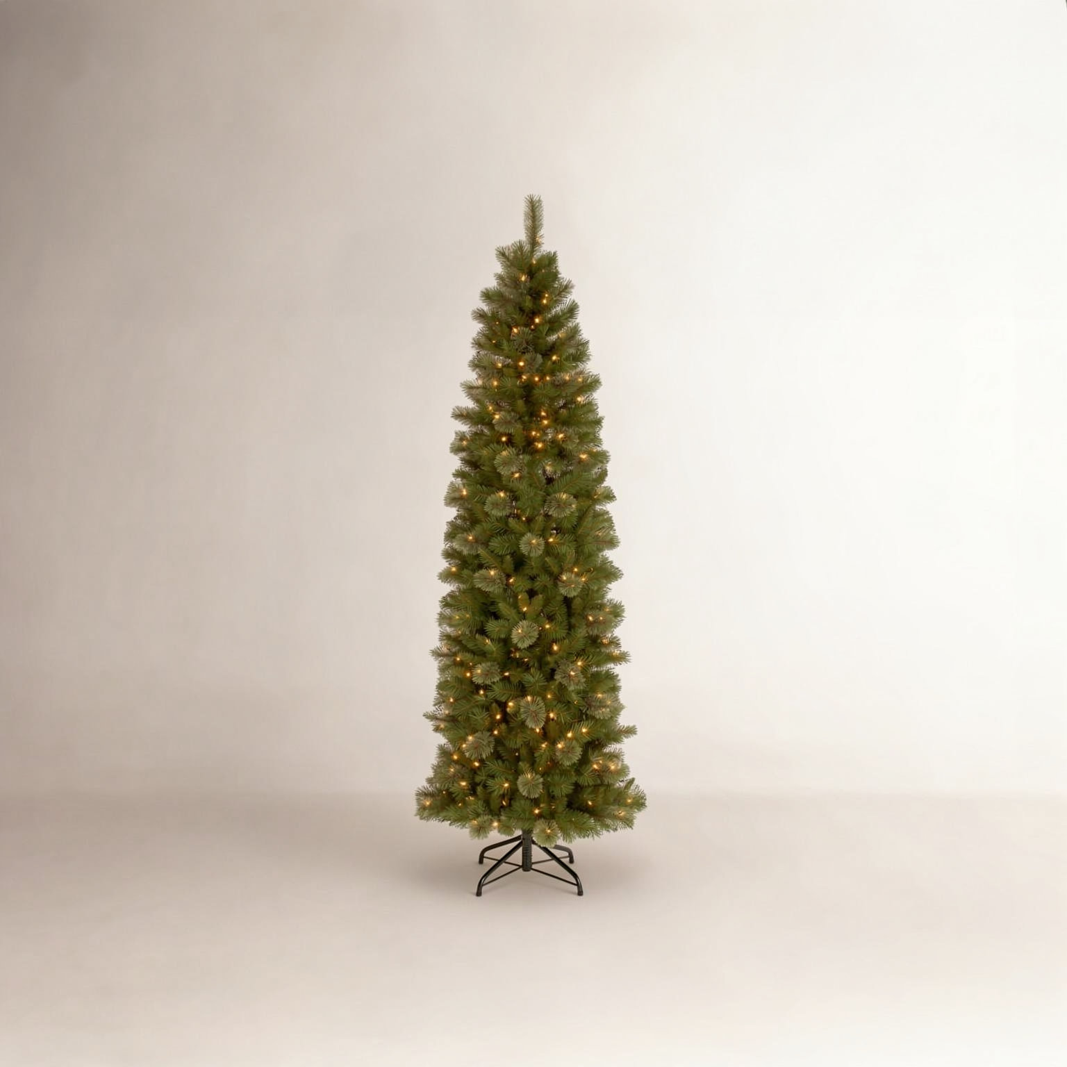 Pre-Lit Slim Pine Christmas Tree, 6.5'