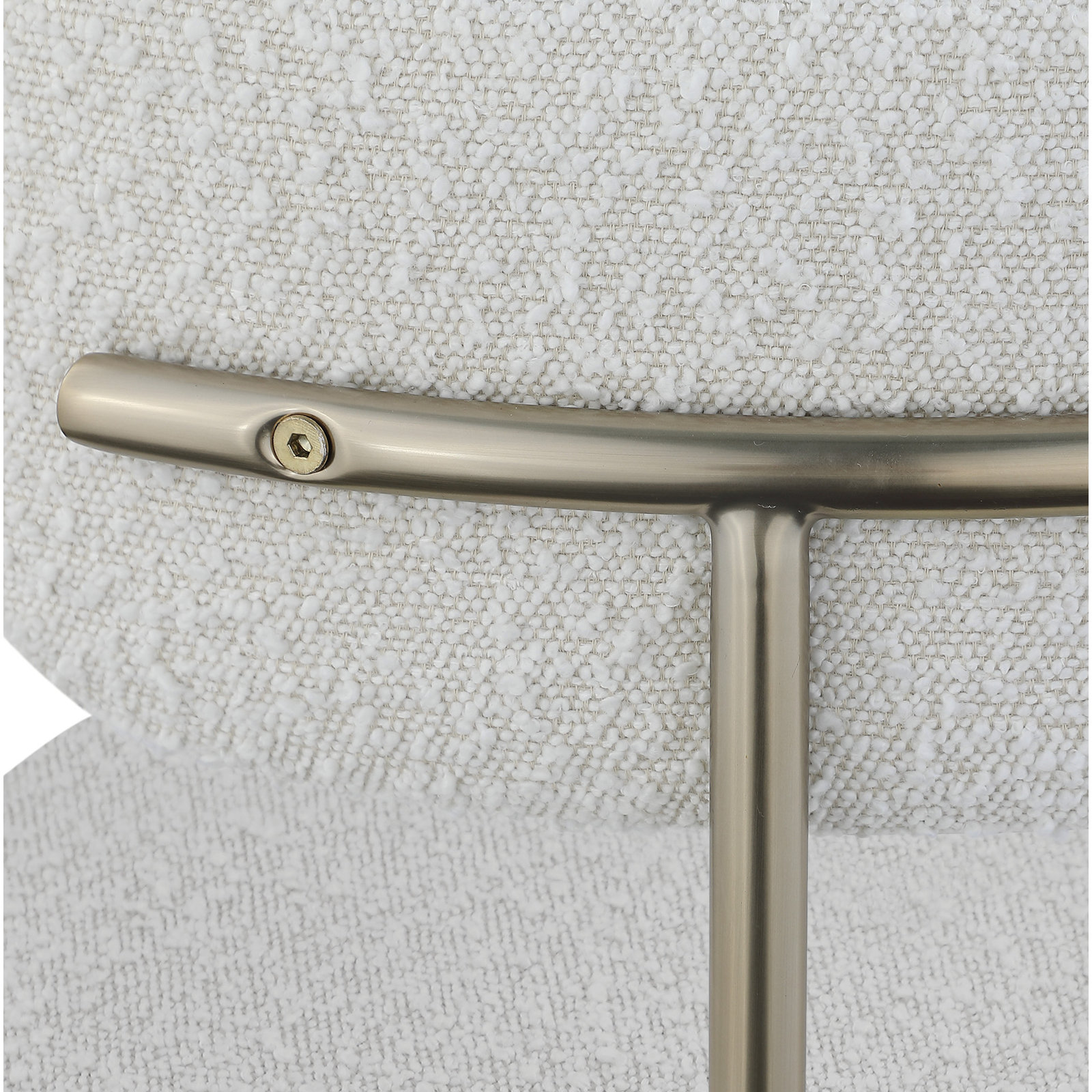 Sherwood Dining Chair, Cream Boucle, Brushed Brass