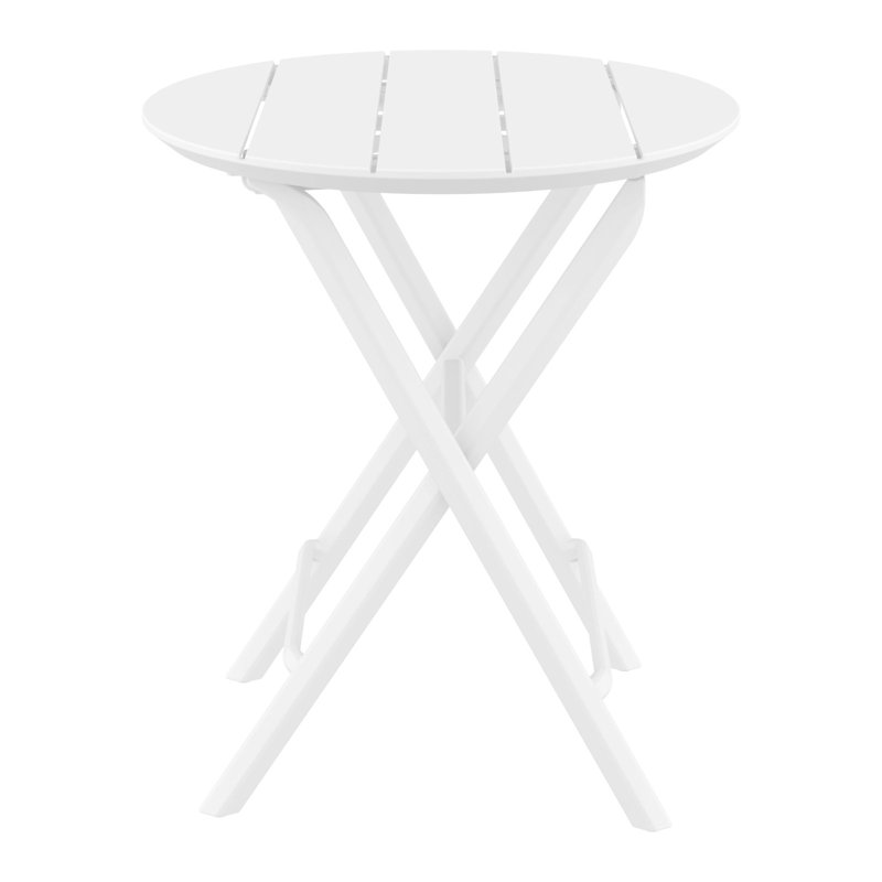 Helen Round Folding Bistro Table, White