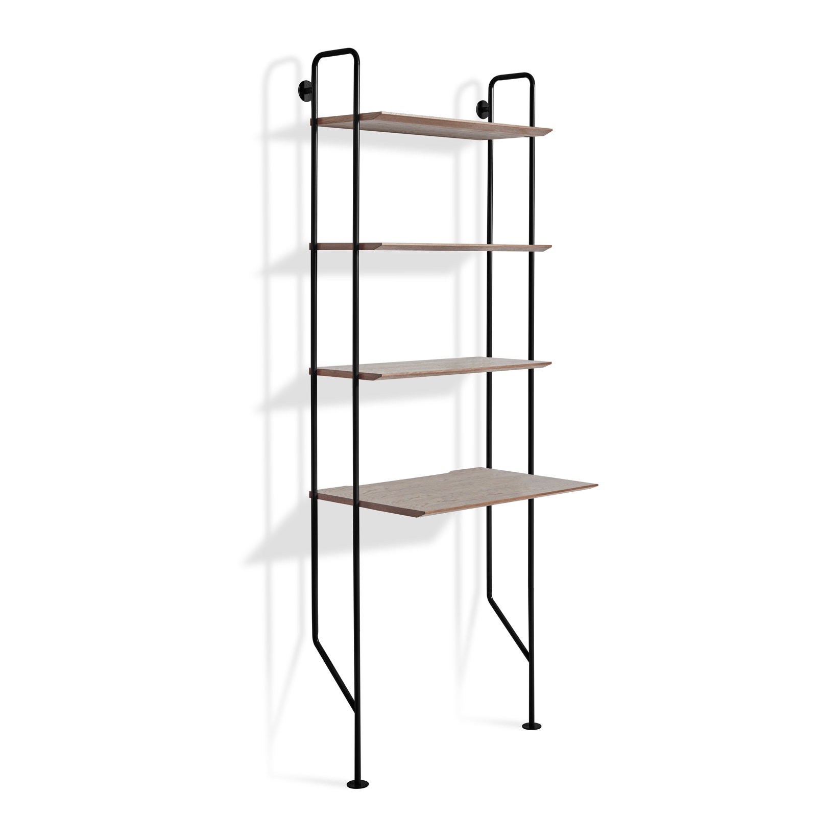 Hitch Etagere Bookcase, Black Body/Walnut Cubbie