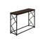 Table d'appoint, console, entrée, étroite, canapé, salon, chambre, stratifié brun, métal noir, contemporain, moderne