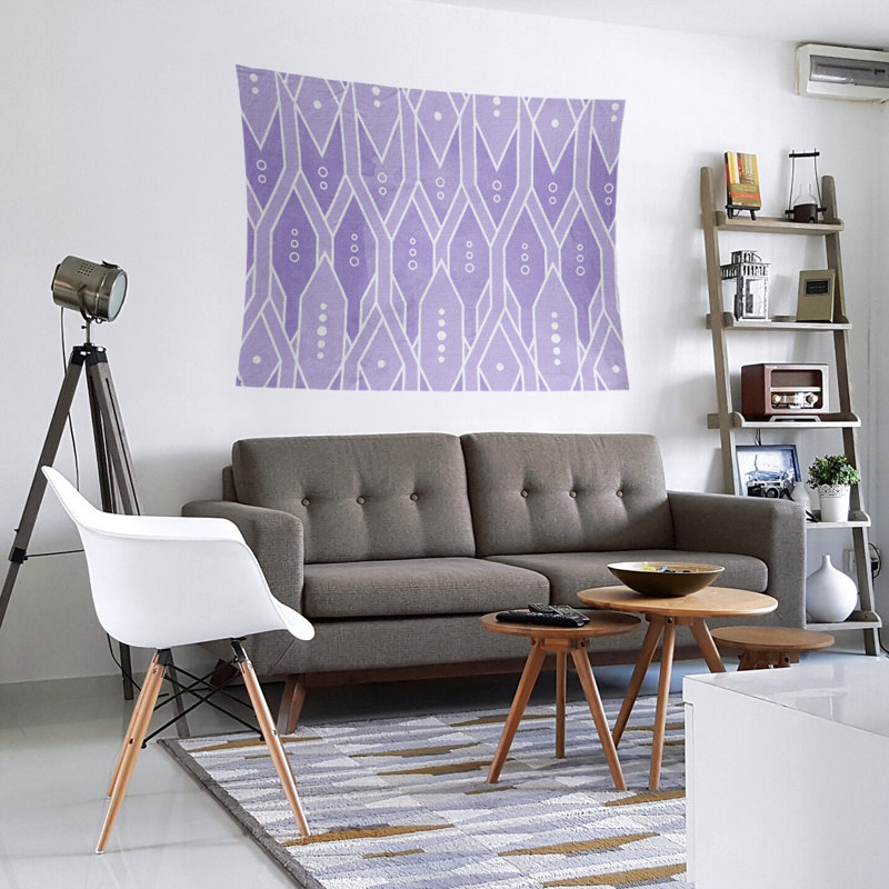 Tapisserie murale treillis, H 51 po x l 60 po, Mauve