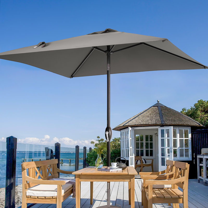 Parasol de marché carré 78,1 po Sakia, Gris