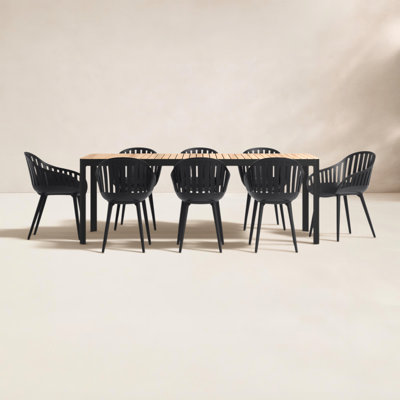 Bahjat 83" Teak Patio Dining Set