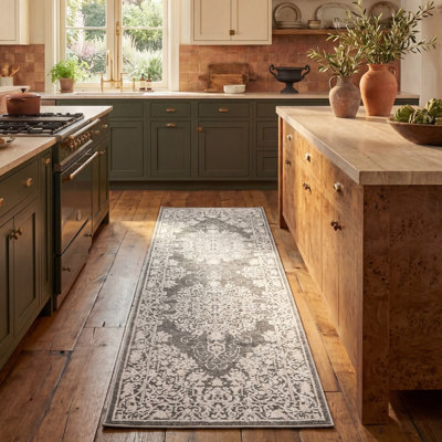 Calidia Oriental Dark Gray/Cream Rug