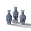 Garden of blue hex vases