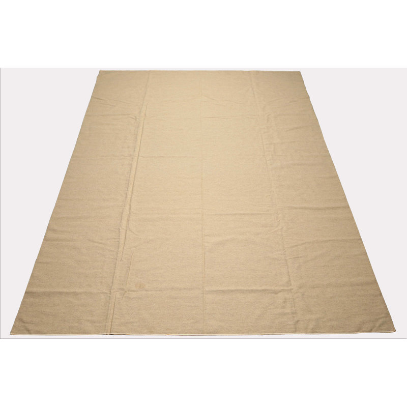 Tapis uni moderne en laine tissé à la main 9 pi 2 po x 12 pi 6 po beige