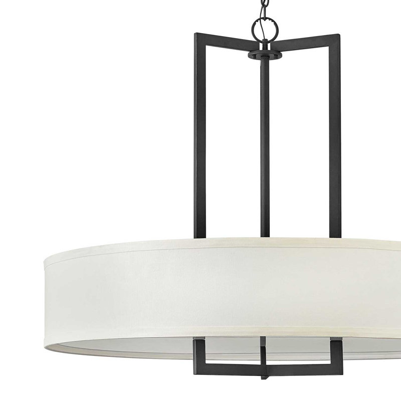 Hampton 9 - Light Unique Drum Chandelier, Black