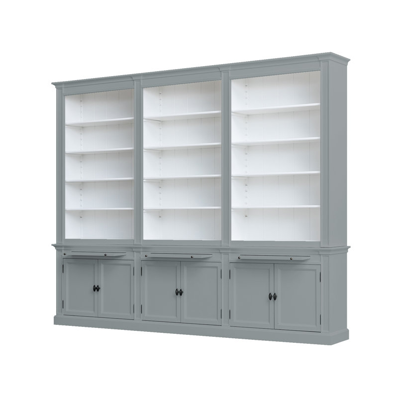 Bodee 240cm H x 300cm W Library Bookcase, Dark Grey