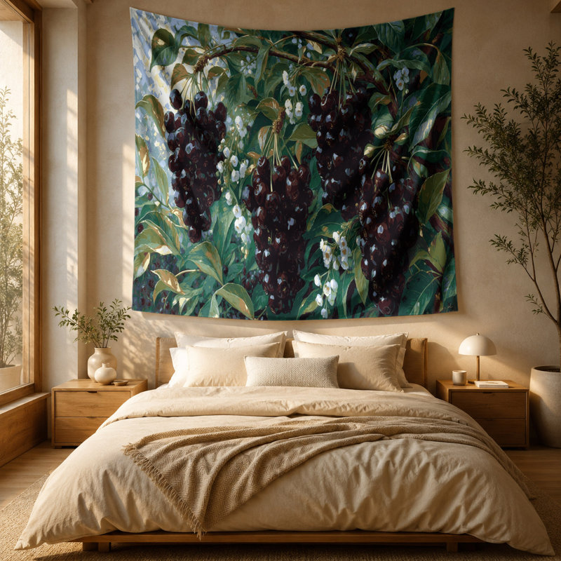 Tapisserie murale «Fruit Chokecherry», 88 po x 104 po