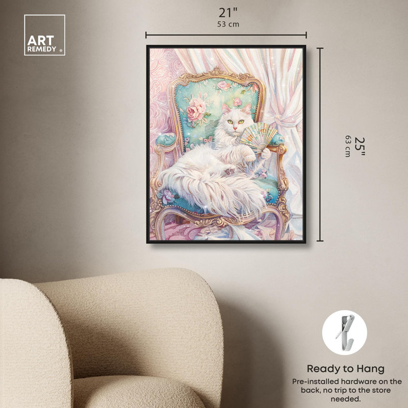 «An Aristocat Canvas» par Art Remedy, Cadre flottant noir, H 25 po x l 21 po x P 1,8 po