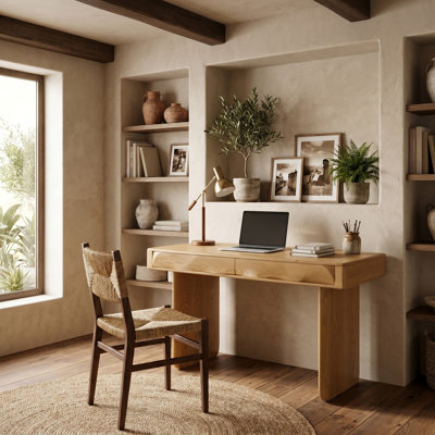 Bureau en bois 2 tiroirs Nikoletta