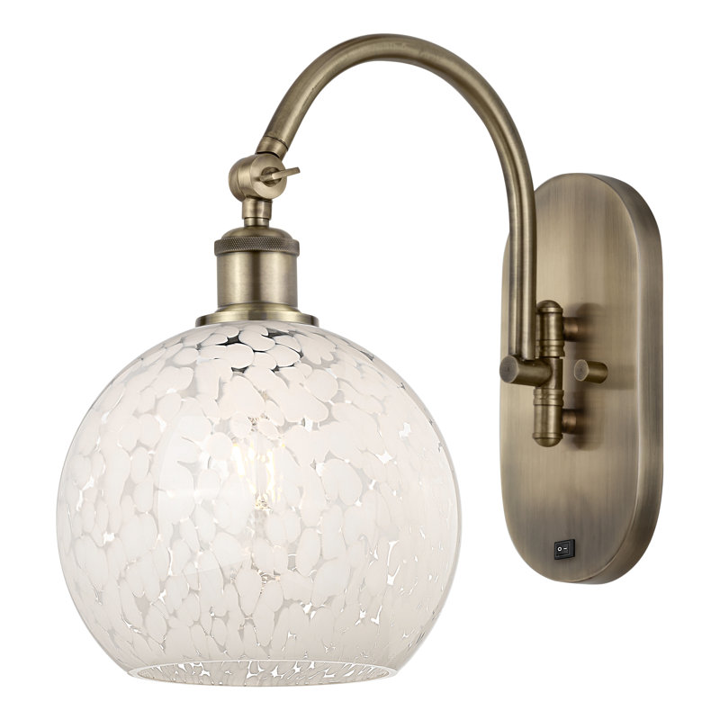 Benafield Steel Armed Sconce, 13.5" H x 8" W x 13.5" D, Antique Brass