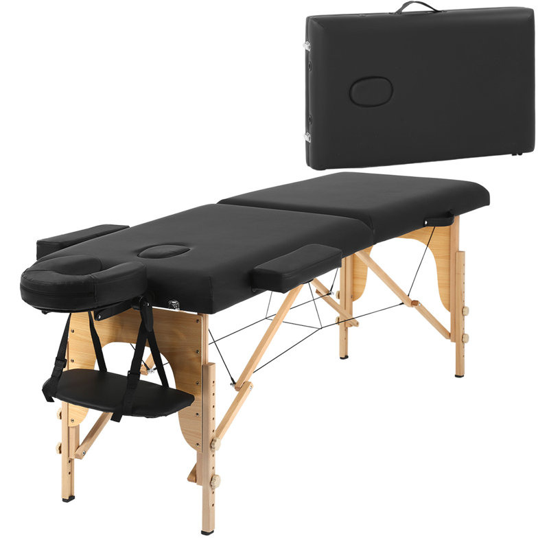 Table de massage 2 Lit de massage pliant en aluminium de 24 po de large Spa Bed Table de massage réglable en hauteur pour le massage des pieds Spa