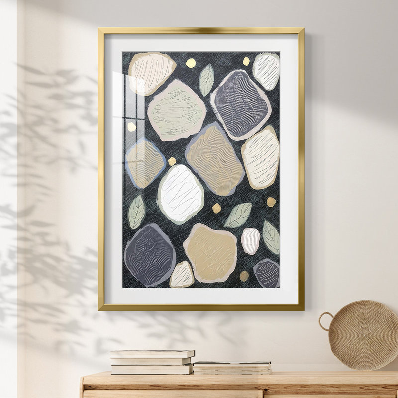 Stony Riverbed II -Framed Print, 25.5" H x 17.5" W, Gold