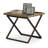 Mera 24 In. Medium Weathered Oak Square Solid Wood End Table With X-Shape Base And Removable Tray Top