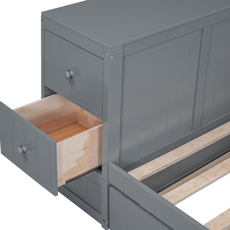 Lit de jour simple avec rangement, couchette et ports de charge électrique - Fabrication en bois solide dans les prises pratiques