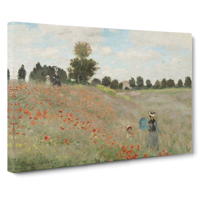 Poppy Field Vol.1 by Claude Monet - Wrapped Canvas, 35cm H x 50cm W x 3cm D