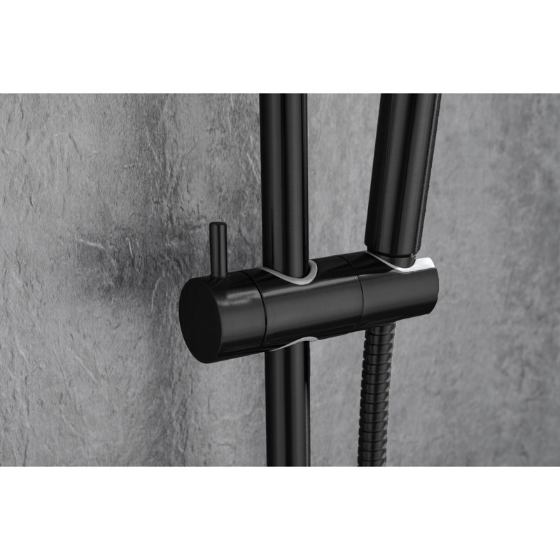 Matte Black Handheld Shower With 28-inch Slide Bar And Versatile Spray Options Robust 59-inch Hose Adjustable Head In Finish