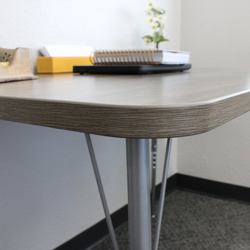 Table d'activité rectangulaire avec pieds réglables La Madera, Bois gris / argent, 24 po x 72 po, Standard