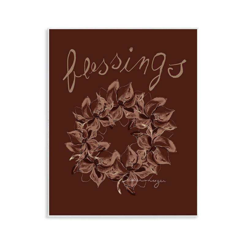 Plaque murale «Blessings Brown Autumn Wreath», conception par Susan Lugar