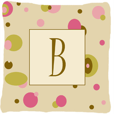 Coussin décoratif d’intérieur/d’extérieur à carreaux initial en monogramme