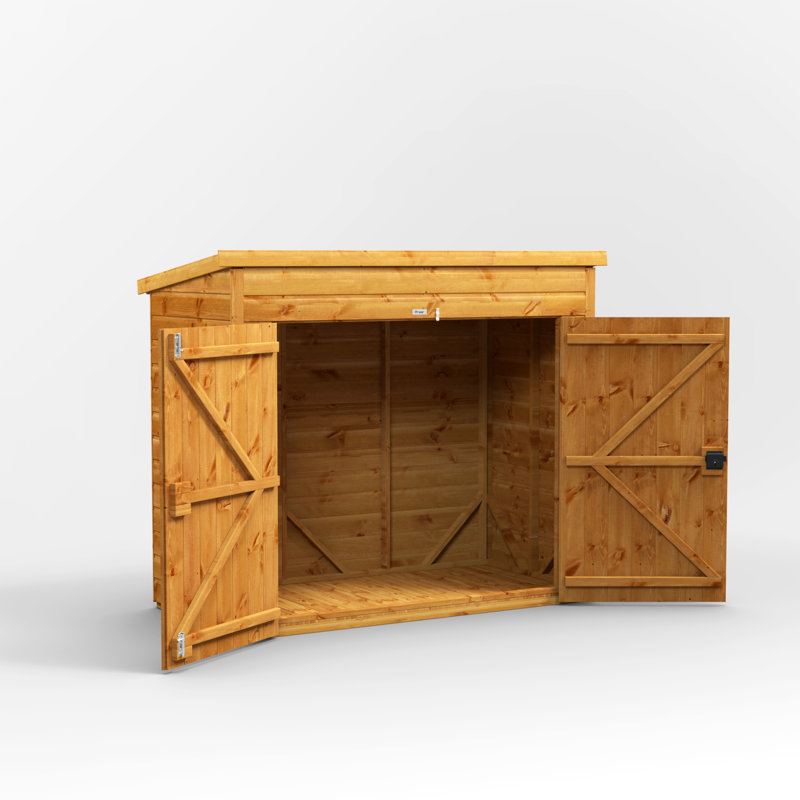 Powersheds 6 x 3ft Pent Timber Tongue & Groove Bike Shed