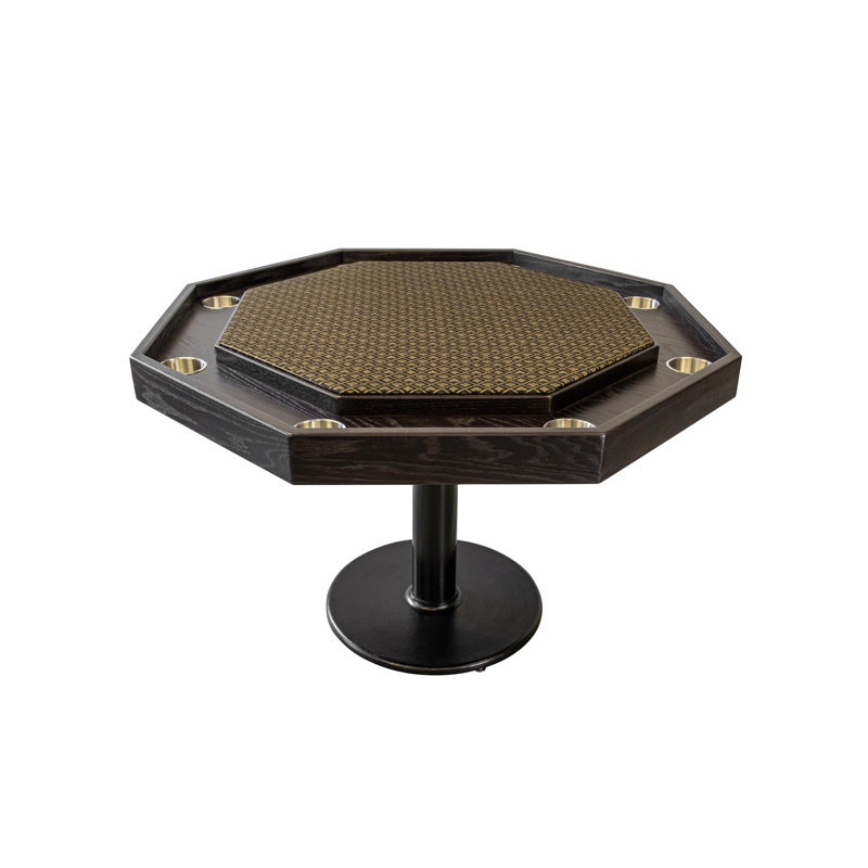 Mocha Oak 48'' Octagonal Poker Table with Cup Holders