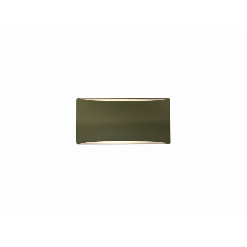 Applique murale en céramique Beda, Incandescent, Vert mat, H 5 po x l 10 po x P 4 po