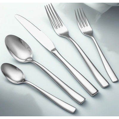 Ensemble de couverts 40 pièces pour 8 couverts en acier inoxydable avec ustensiles de cuisine résistants au lave-vaisselle, y compris les couteaux fourchettes et cuillères