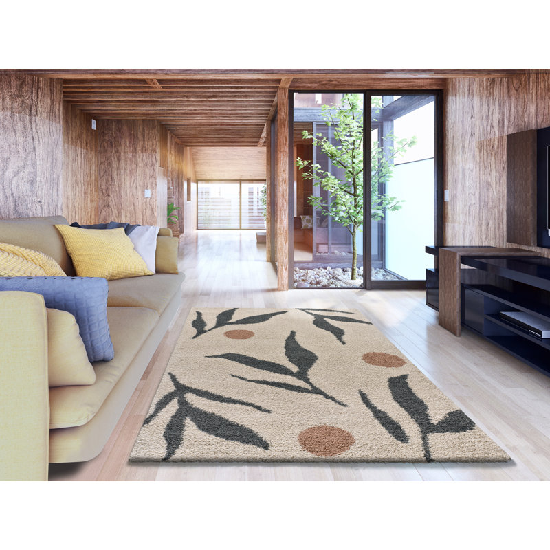 Floral Shag Area Rug, Rectangle 160 x 230cm