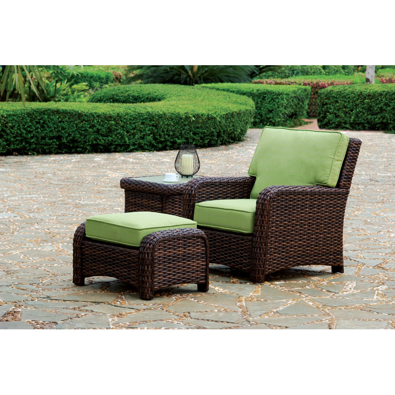 Chorio Metal Outdoor Lounge Chair , Sunbrella® Cushions Included, Canvas Crimson Sunbrella® Canvas, Espresso