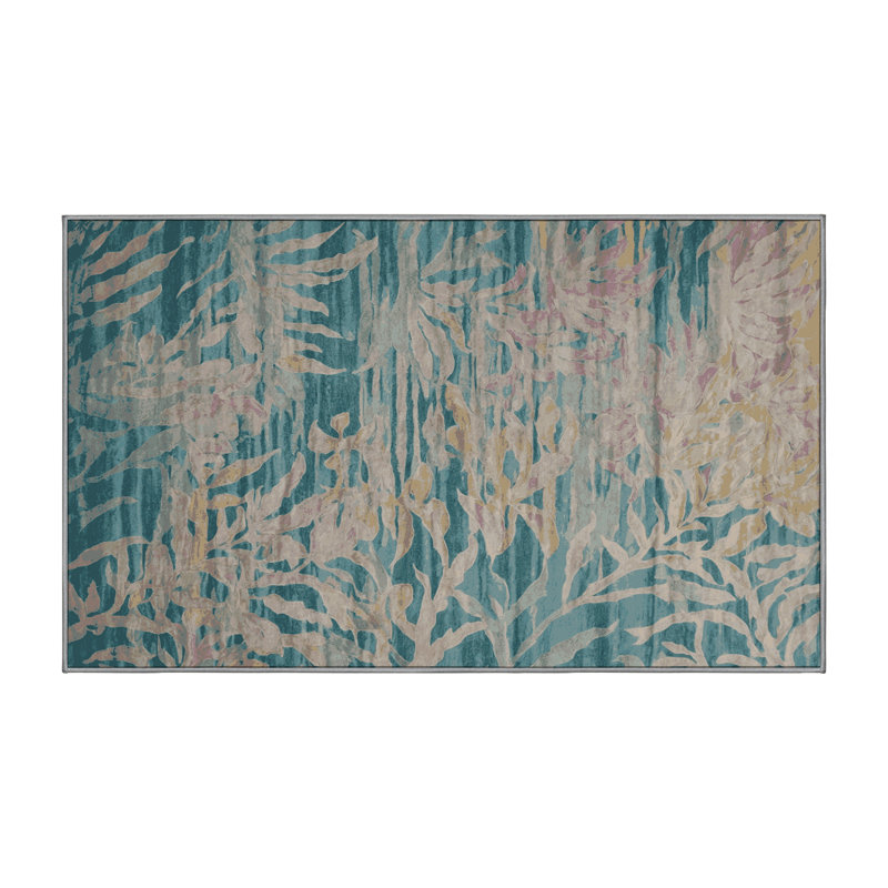 Machine Washable Gray Area Rug, Rectangle 5' x 8'