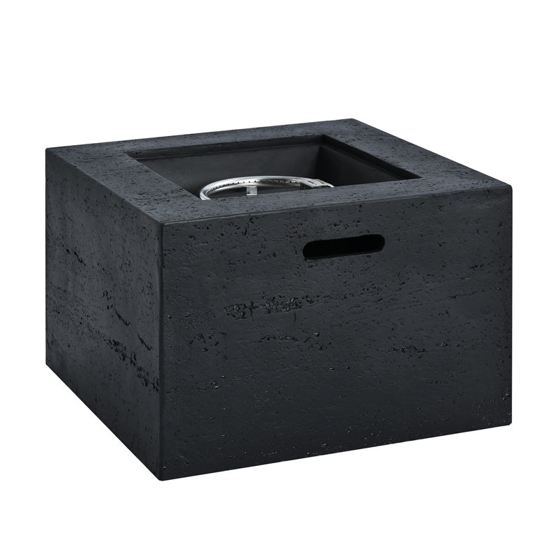 U_Style MGO Outdoor Square Fire Pit with Steel Burner,Lightweight 24.02-inch Propane Fire Pit Table with Adjustable Flame, 40,000 BTU, Lava Rocks, and Rain Cover for Patio,Backyard, and Poolside