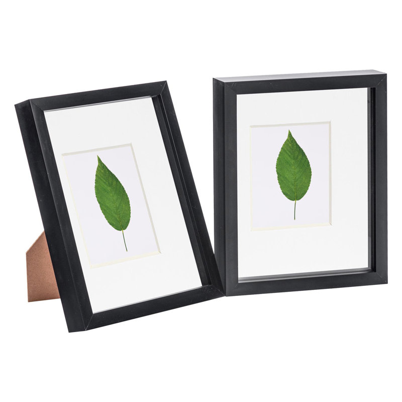 Nicola Spring - 3D Box Photo Frames - 8 x 10" with 4 x 6" Mount, Black/White