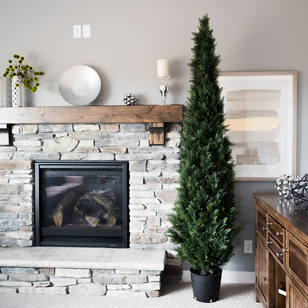 Yarbro Cedar Topiary in Pot, 84" H x 13" W x 13" D