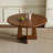 Round Dining Table for 4 Farmhouse Kitchen Table with Wood Grain Finish 29.92"H x 47.24"W ​​
