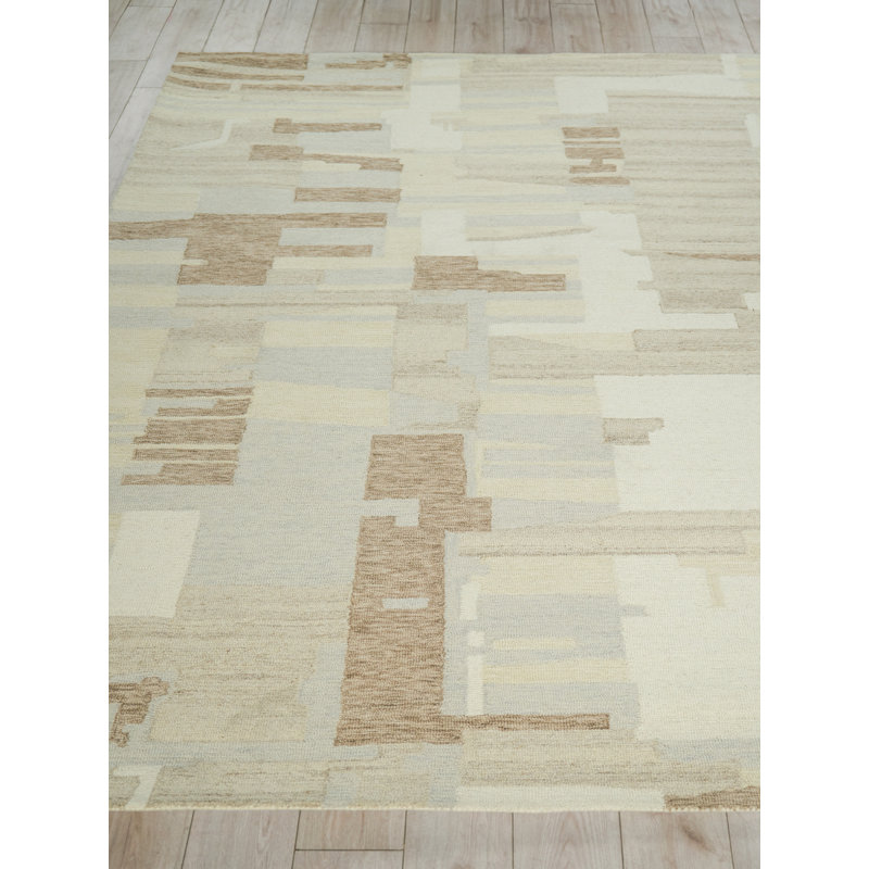 Sarezzo Hand Tufted New Zealand Wool Taupe/Ivory Area Rug, 8'X10'