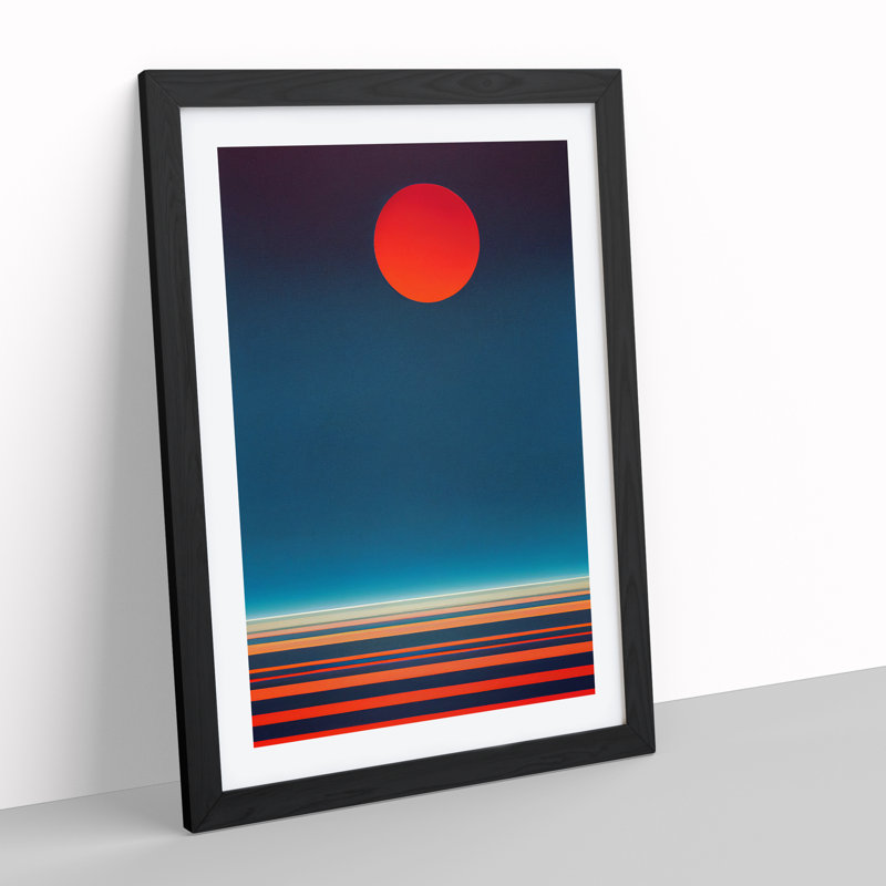 Sublime Abstract Sunset - Single Picture Frame Print, 64cm H x 46cm W x 2cm D, Black Framed