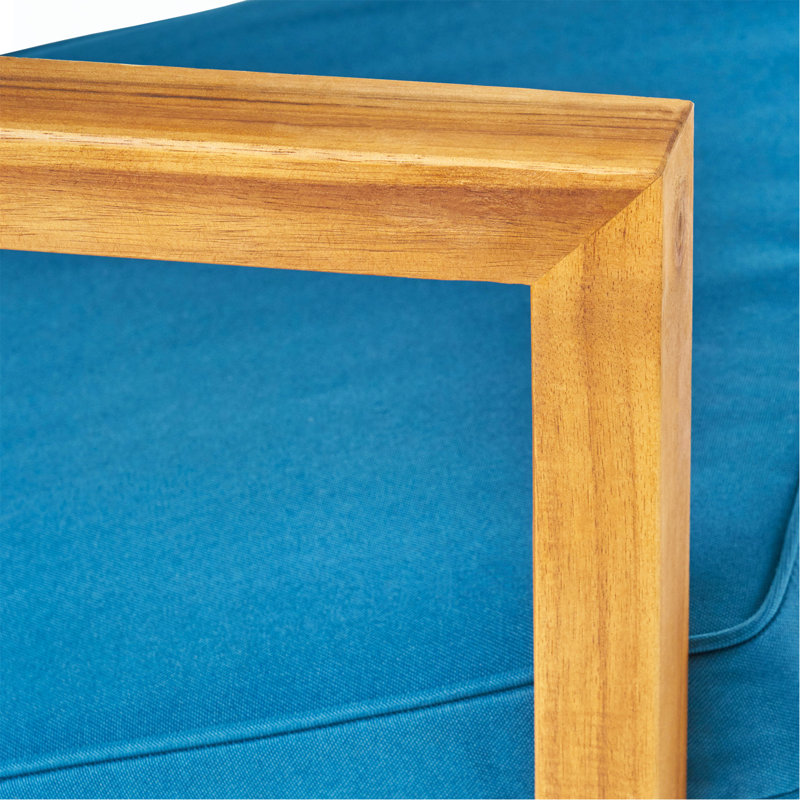 Ensemble de conversation 3 pièces, Coussin bleu sarcelle / structure brune