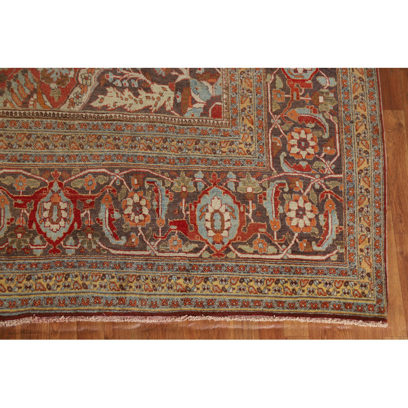 Tapis traditionnel à teinture végétale pré-1900 11 x 15