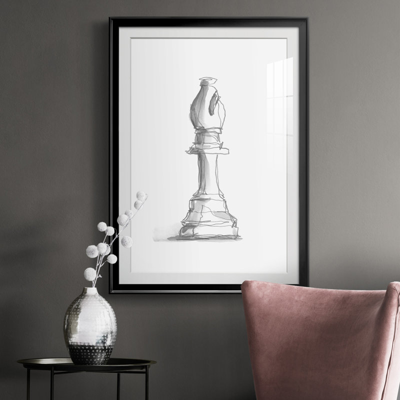 " Chess Piece Study IV ", Black, 36.5" H x 26.5" W x 1" D