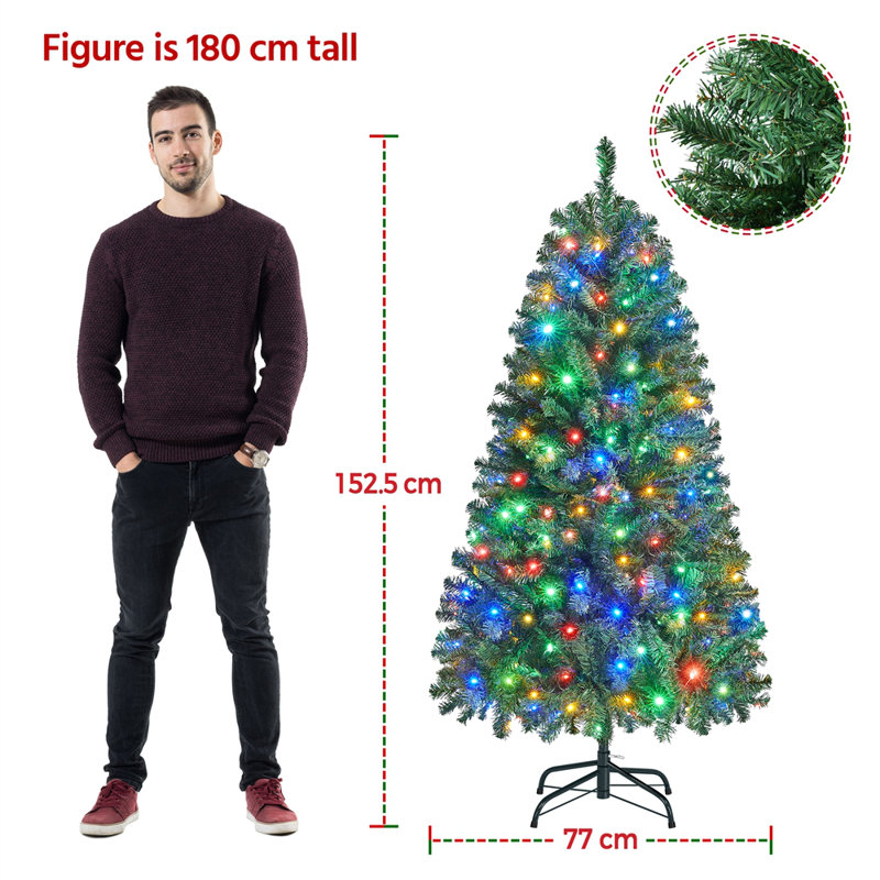 Size Lighted Artificial Christmas Tree, 5ft H