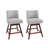 Counter Height Bar Stools Set Of 2 - 360° Swivel Bar Stools With Curved Back,35.8" Tall Linen Bar Chair With Footrest For Kitchen Island, Dining, Cafe-2034267850