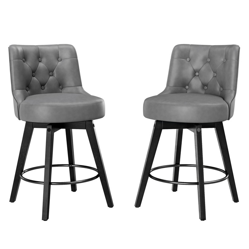 Tabouret de comptoir pivotant 26,7 po Arleine, Gris foncé