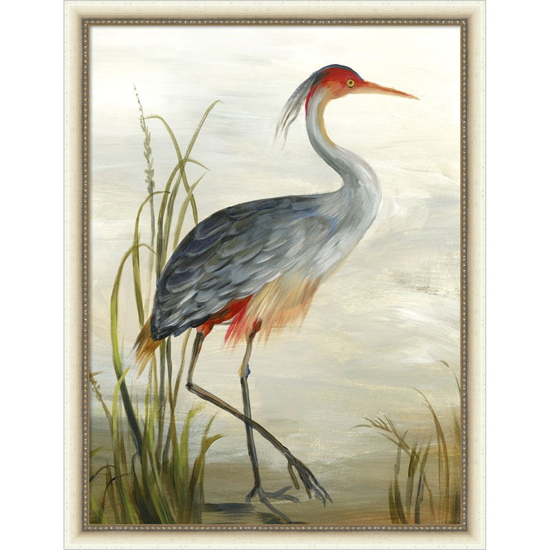 «Gray Heron» par Aimee Wilson, reproduction d'art sur toile encadrée, Blanc Belmont
