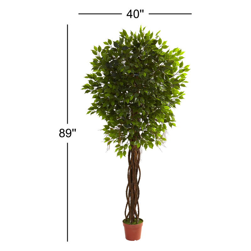 82.5" Artificial Ficus Tree in Pot