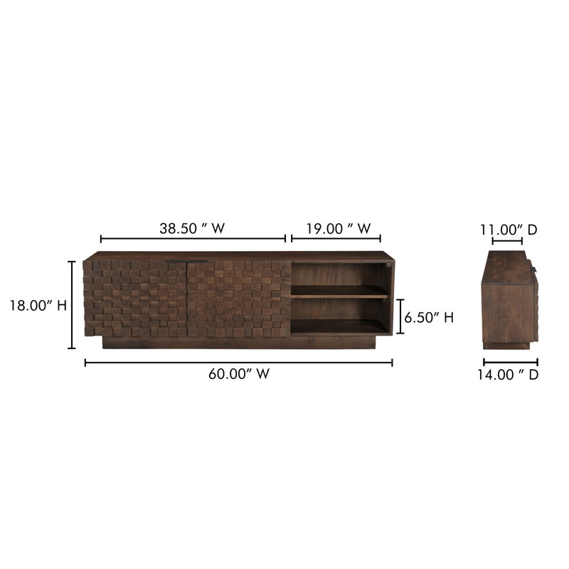 Givens 60" Carved Wood Media Cabinet