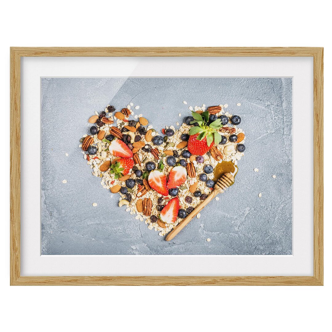 Gerahmtes Poster Muesli Heart